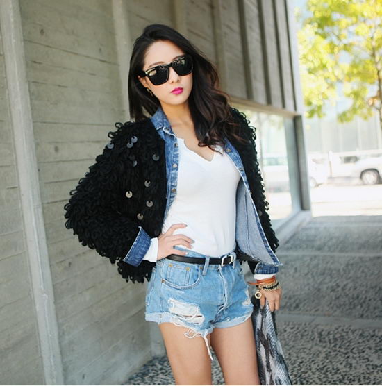 Cardigan len xù ấm áp ngày đông