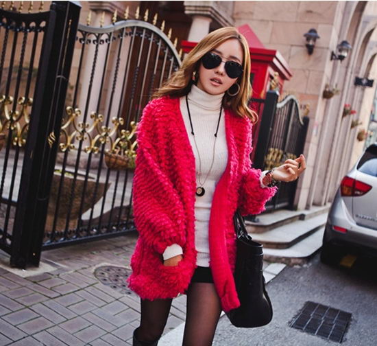 Cardigan len xù ấm áp ngày đông