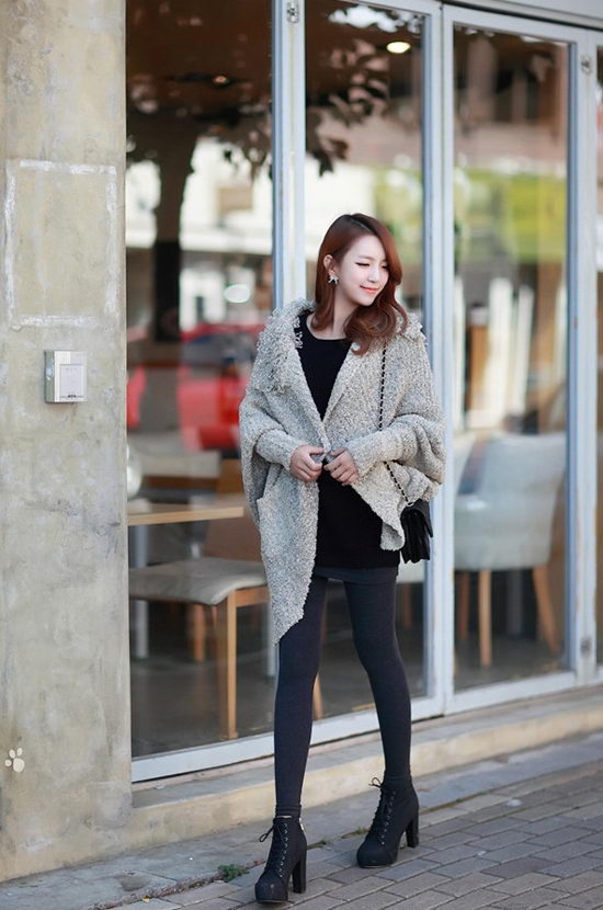 Cardigan len xù ấm áp ngày đông