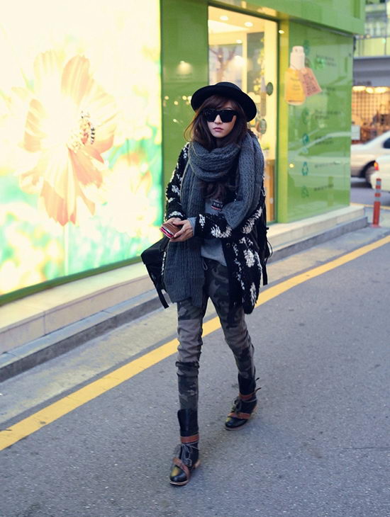 Cardigan len xù ấm áp ngày đông
