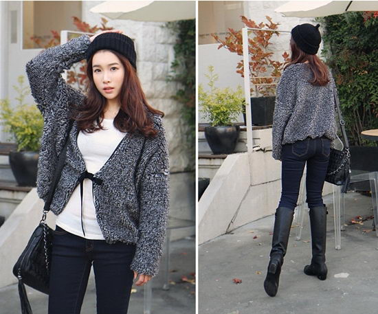 Cardigan len xù ấm áp ngày đông