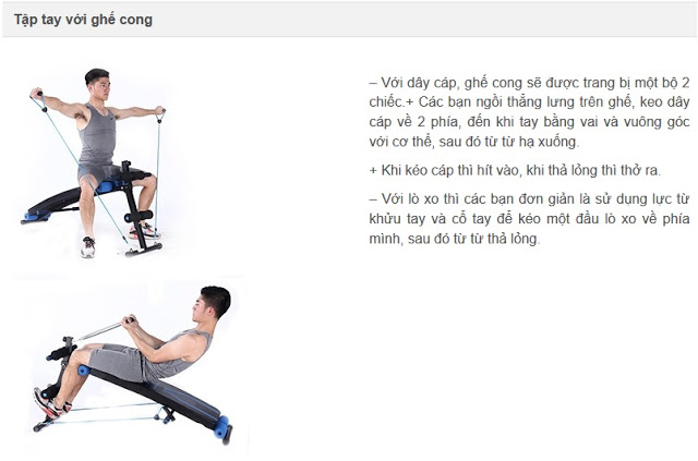 Các động tác cơ bản sử dụng ghế cong tập bụng