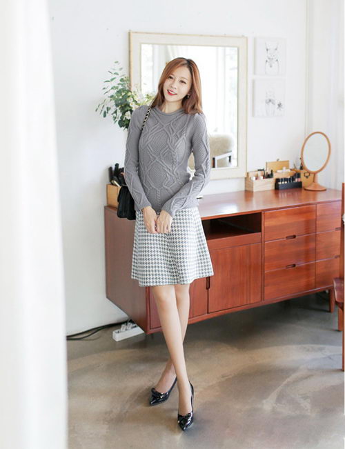 Chân váy dạ Hàn duyên dáng ngày đông