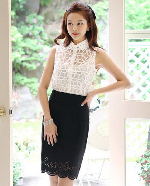 Yêu kiều với sơ mi ren