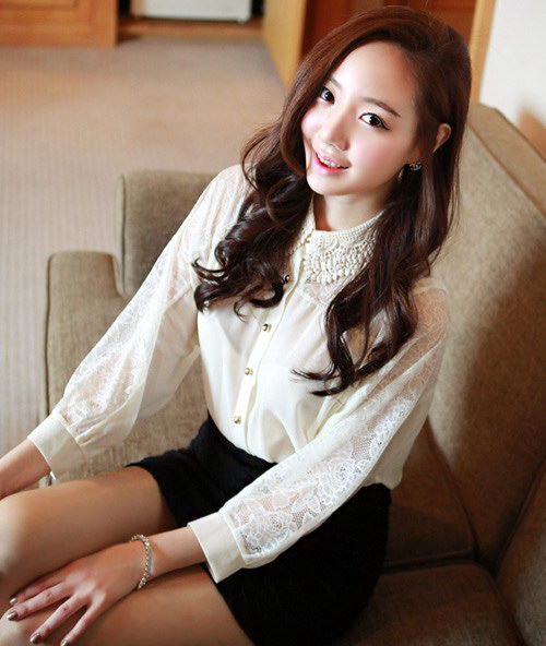 Yêu kiều với sơ mi ren