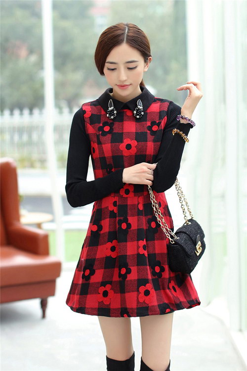 Váy dạ cổ sen cho nàng công sở 